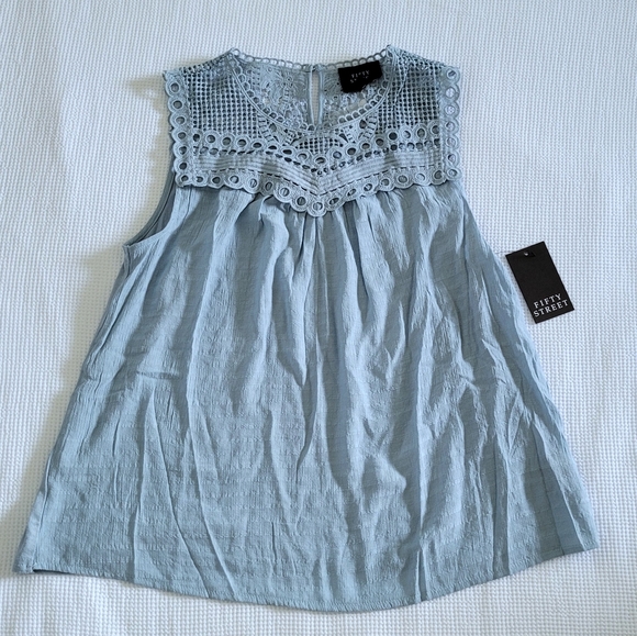 Fifty Street Tops - ✨️HP✨️ Fifty Street Powder Blue💙 Sleeveless Blouse - NWT